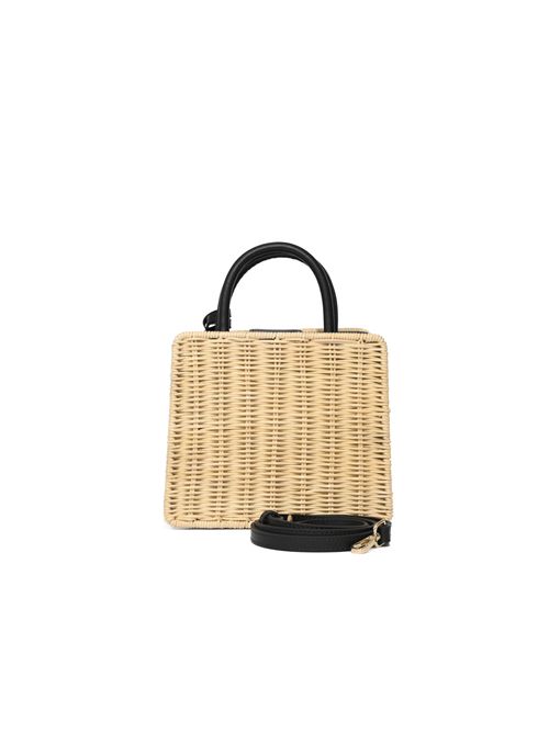 Borsa Shop Mini in paglia e pelle Nero Mc2 Saint Barth | SHBM000201736L